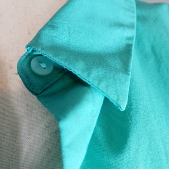 WORTHINGTON Button Down Blouse Classic Fit Cotton Blend ¾ Sleeve Teal Size 3X - Picture 3 of 7